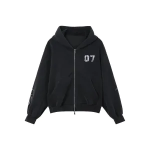 Distressed Graphic Hoodie and Pants Set