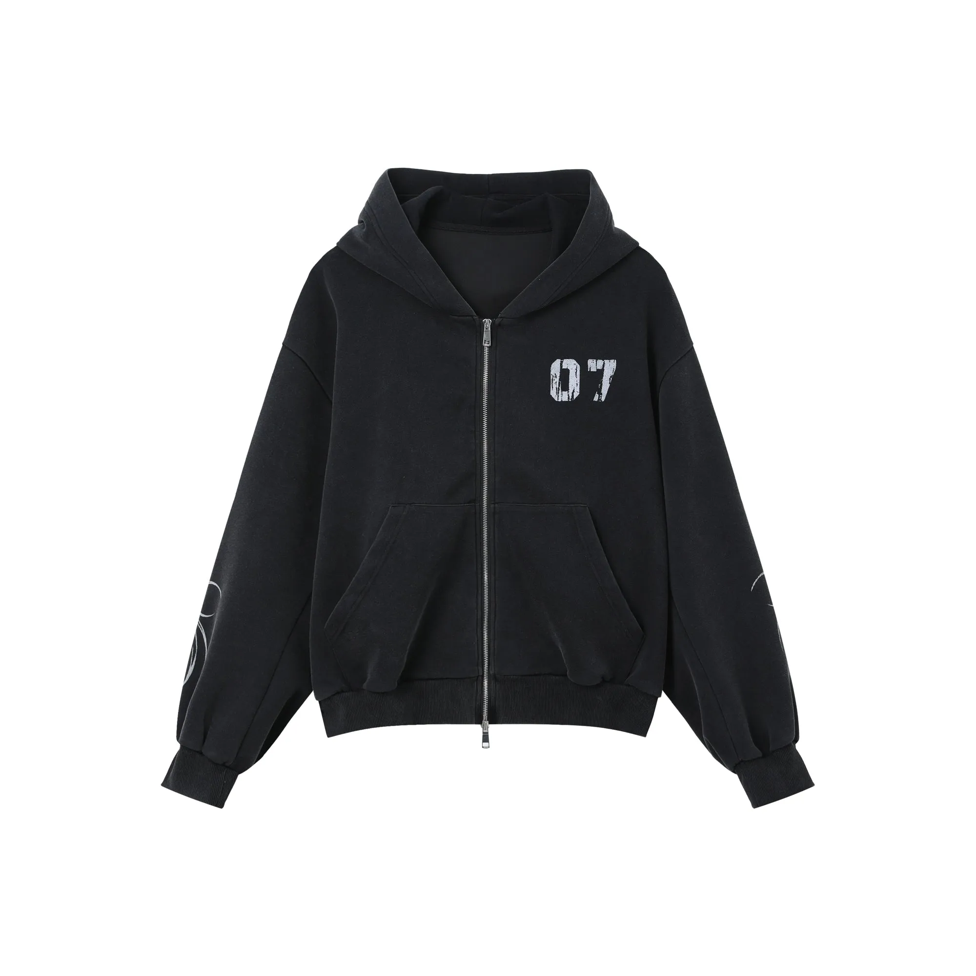 Distressed Graphic Hoodie and Pants Set