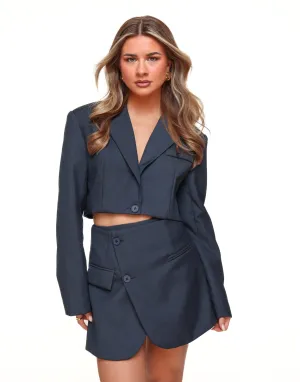 Donkerblauwe Cropped LS - Blazer