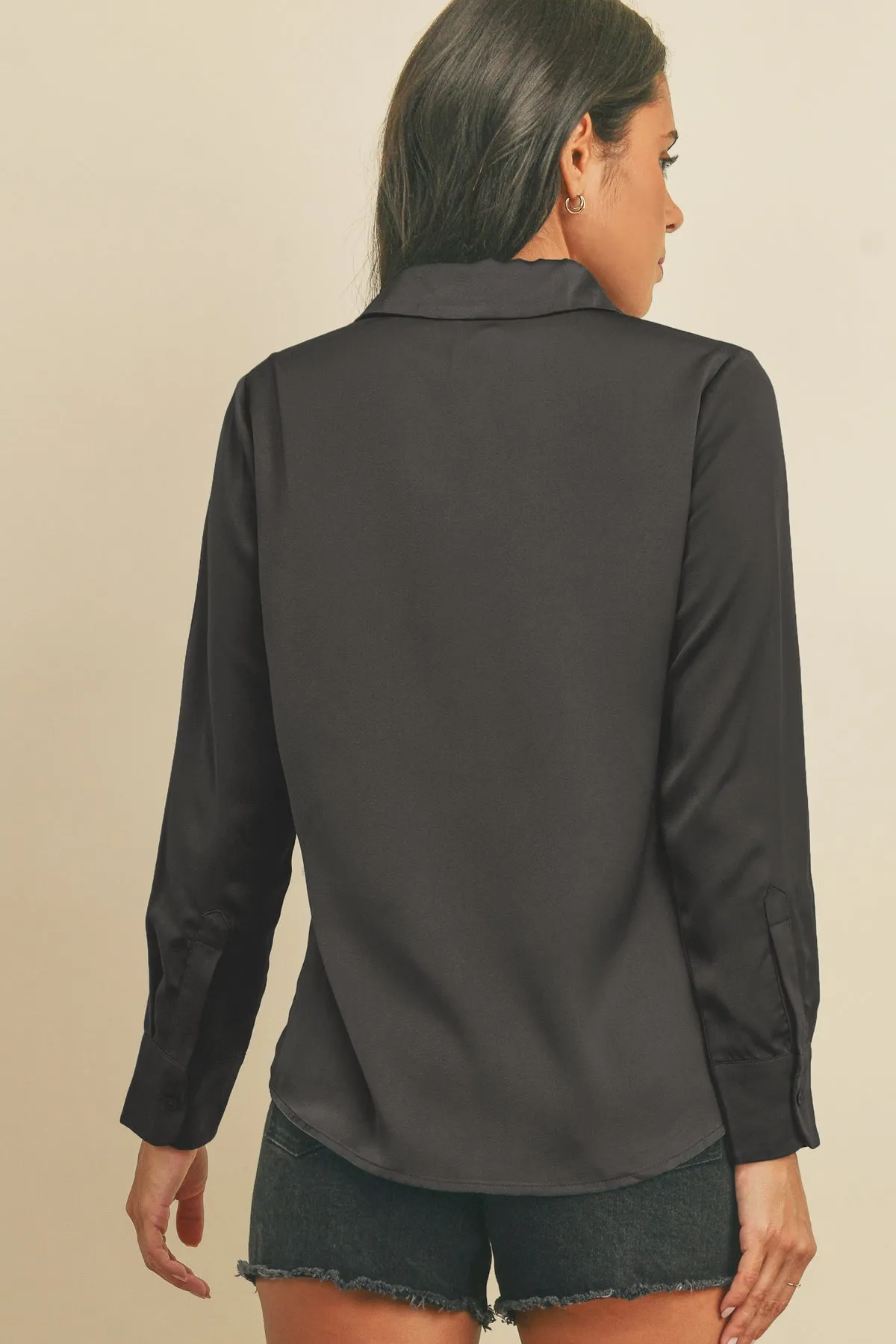 Dull Satin Slim Shirt