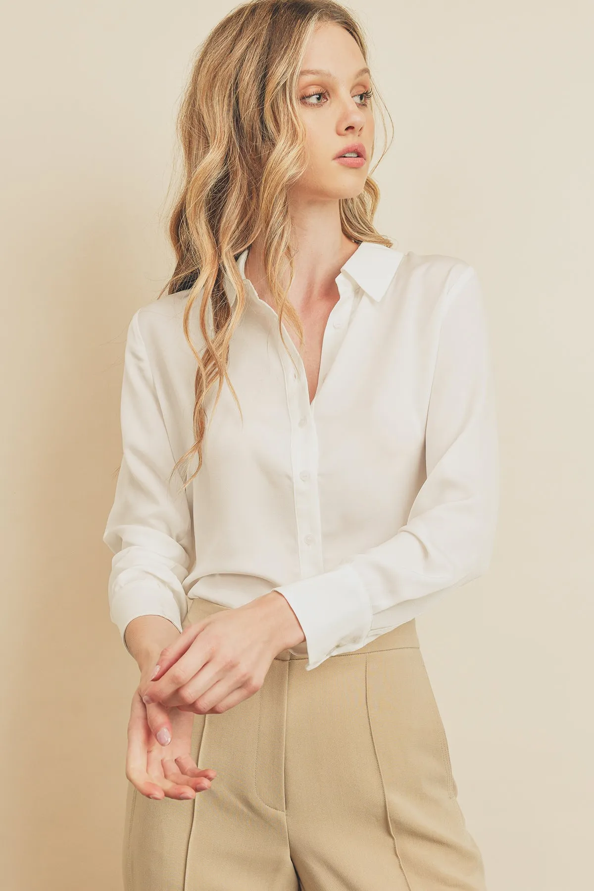 Dull Satin Slim Shirt