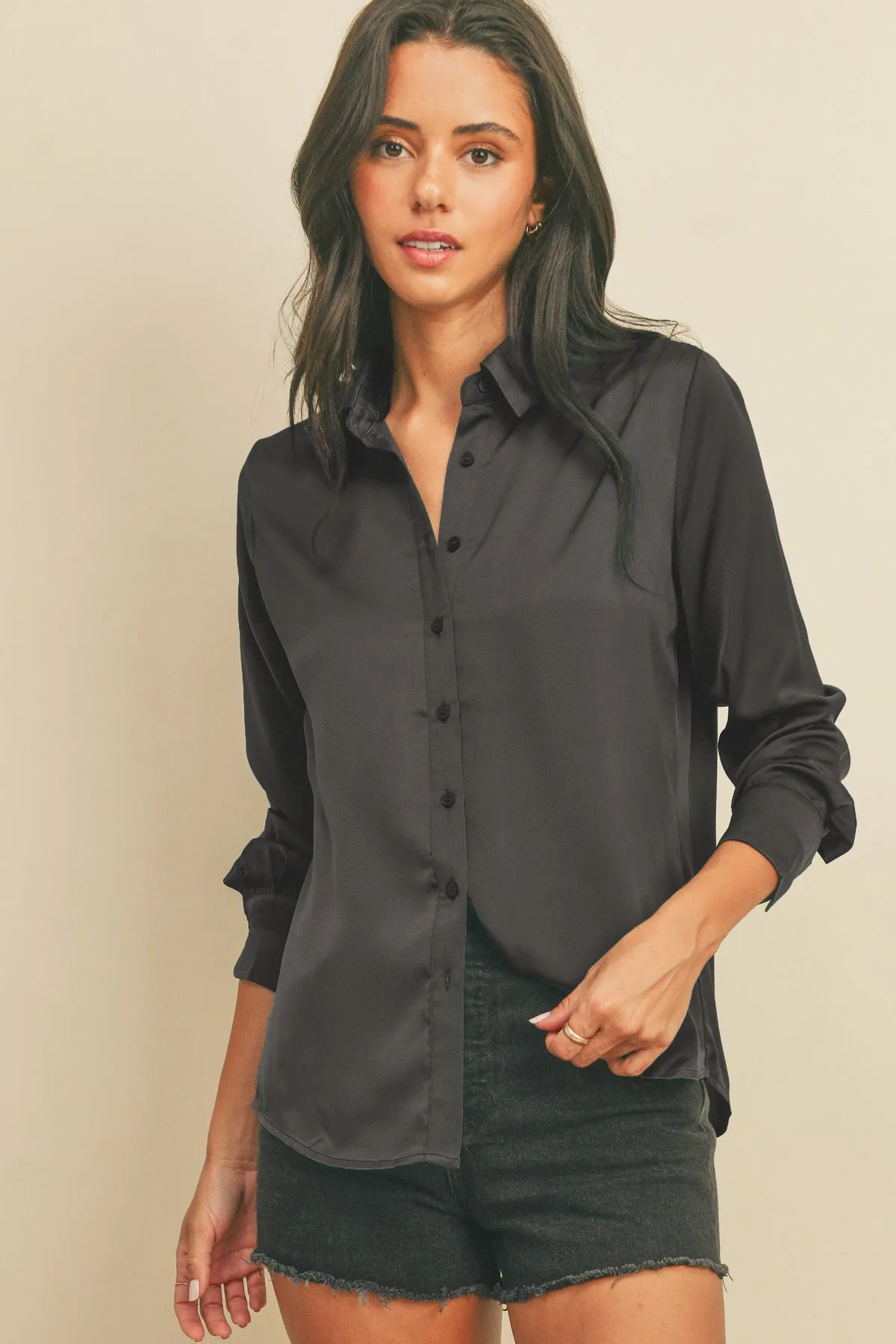 Dull Satin Slim Shirt