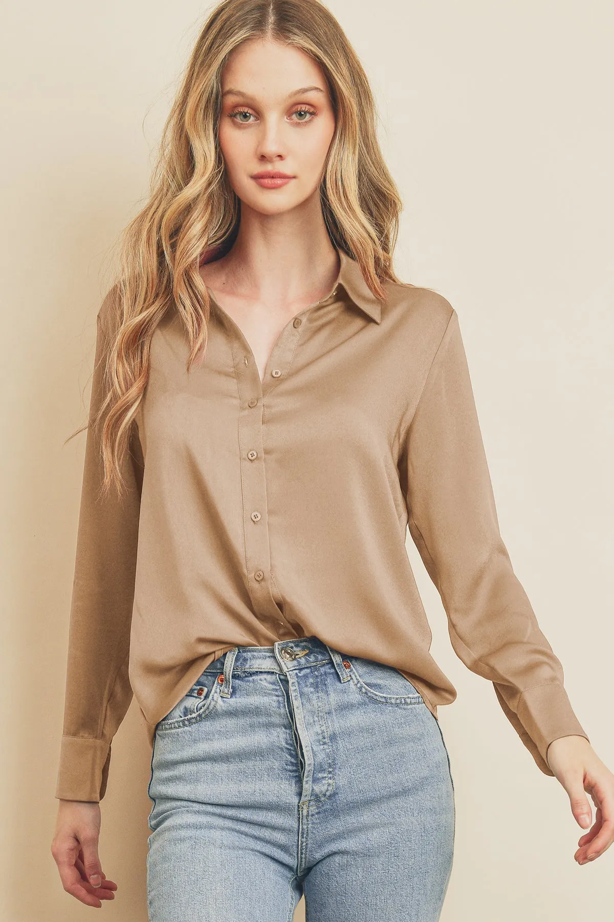 Dull Satin Slim Shirt