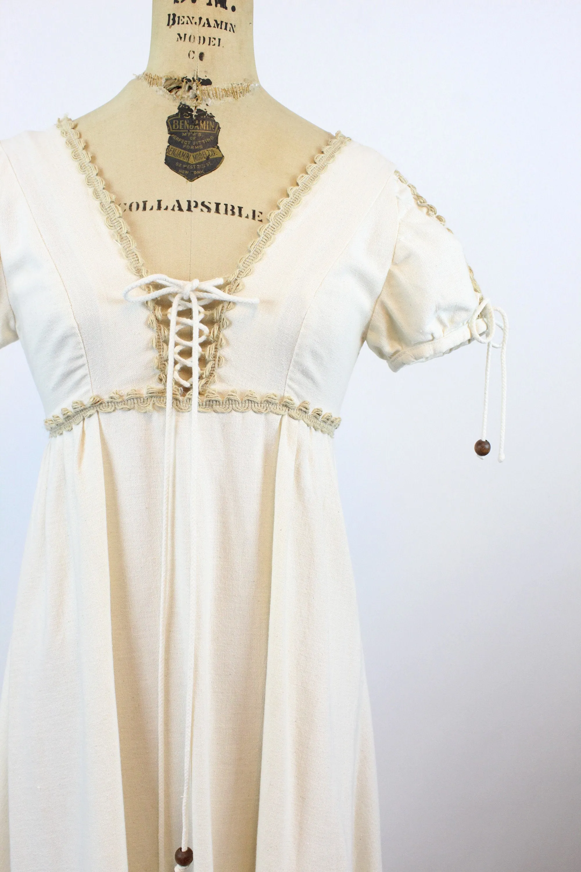 EARLY 1970s Gunne Sax CORSET SLEEVES maxi dress xs | new spring