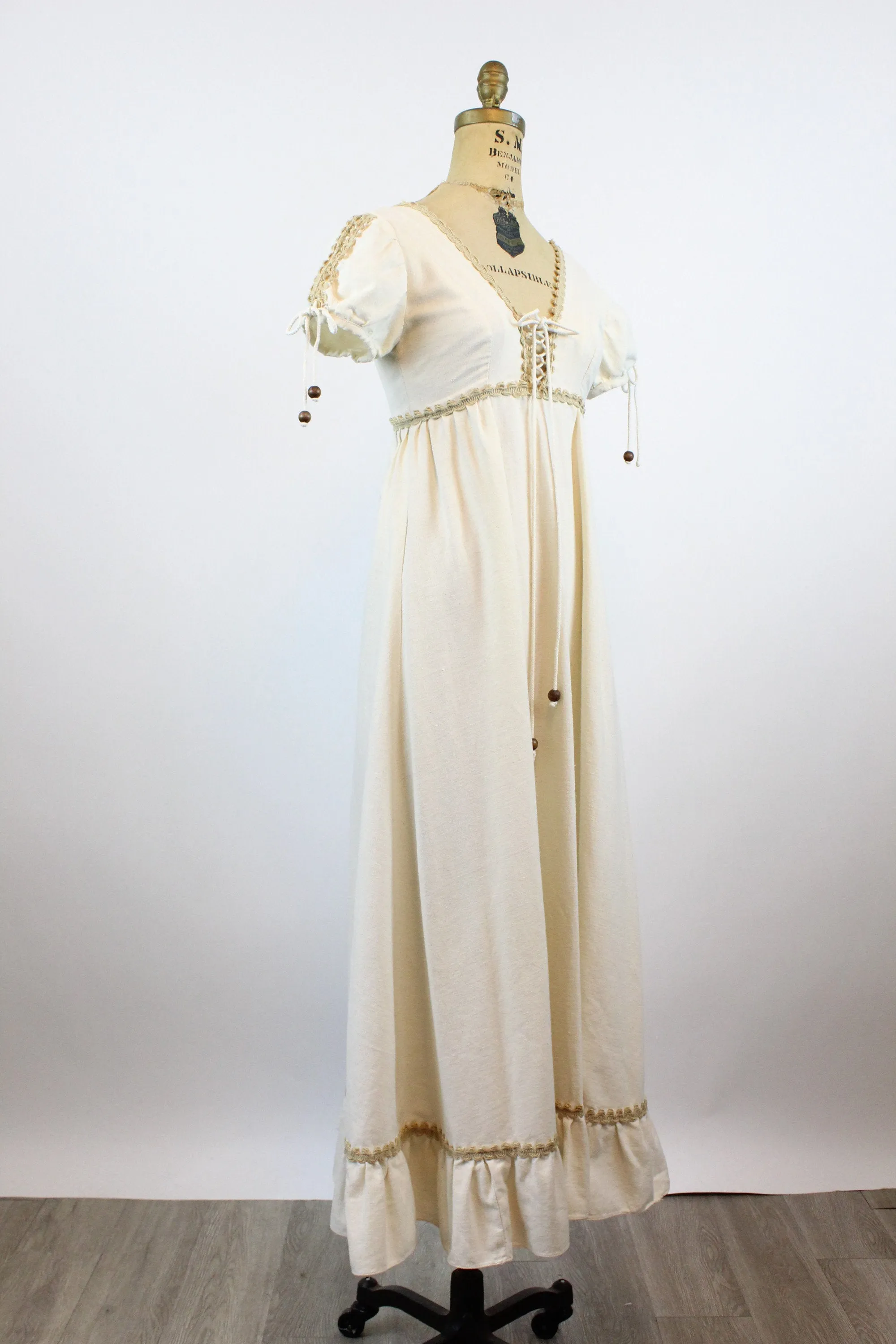 EARLY 1970s Gunne Sax CORSET SLEEVES maxi dress xs | new spring