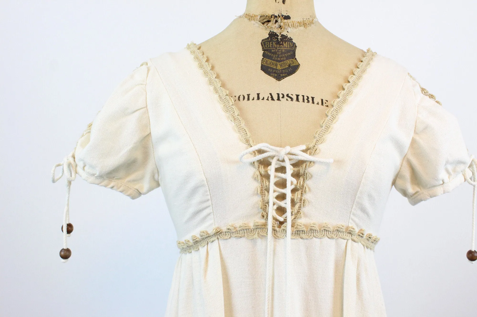 EARLY 1970s Gunne Sax CORSET SLEEVES maxi dress xs | new spring