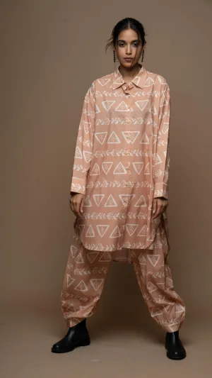 Earthy Liora Co-ord Kurta Set in 3 Rules of Love Pattern