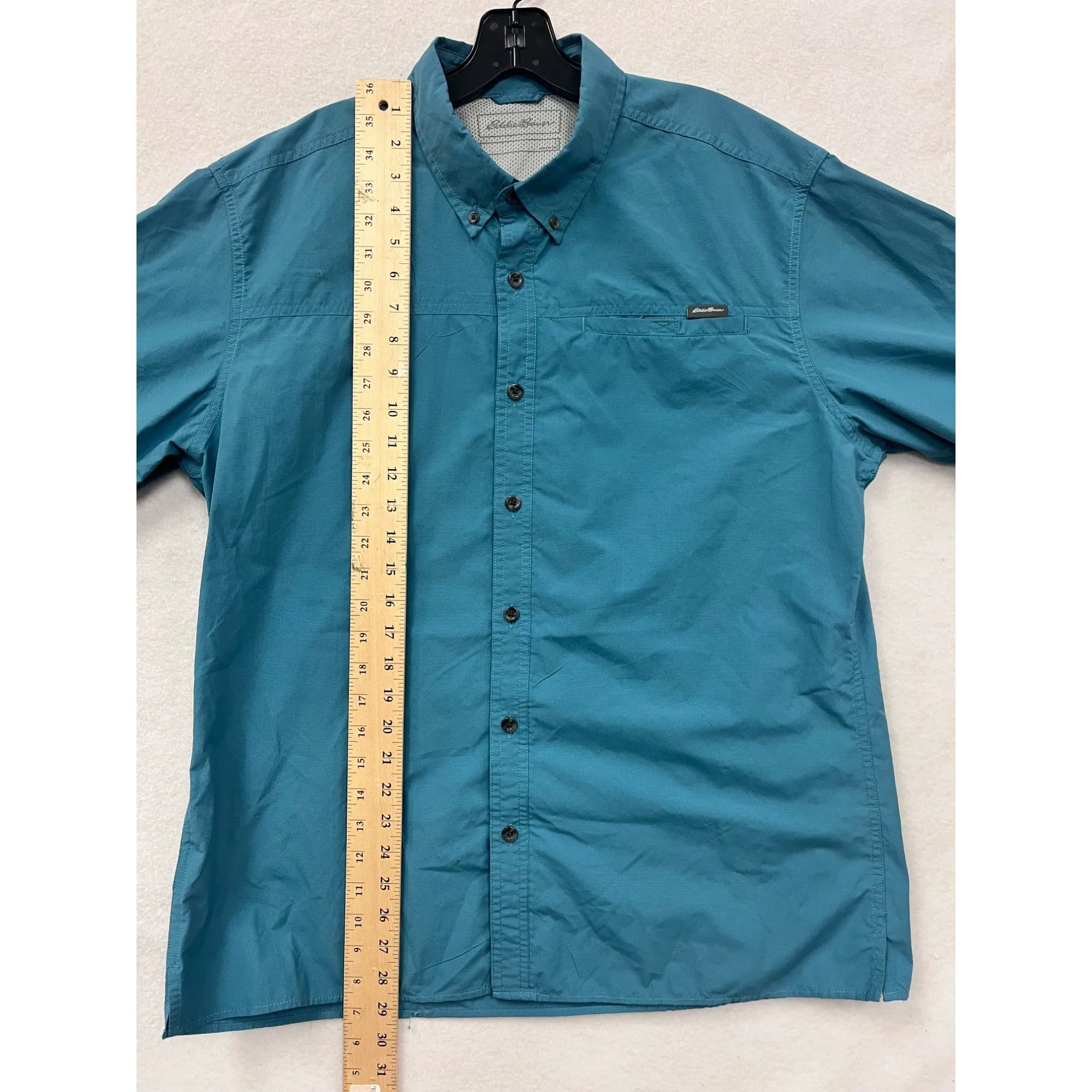 Eddie Bauer Mens Large Blue Long Sleeve Button-Up Shirt #6525