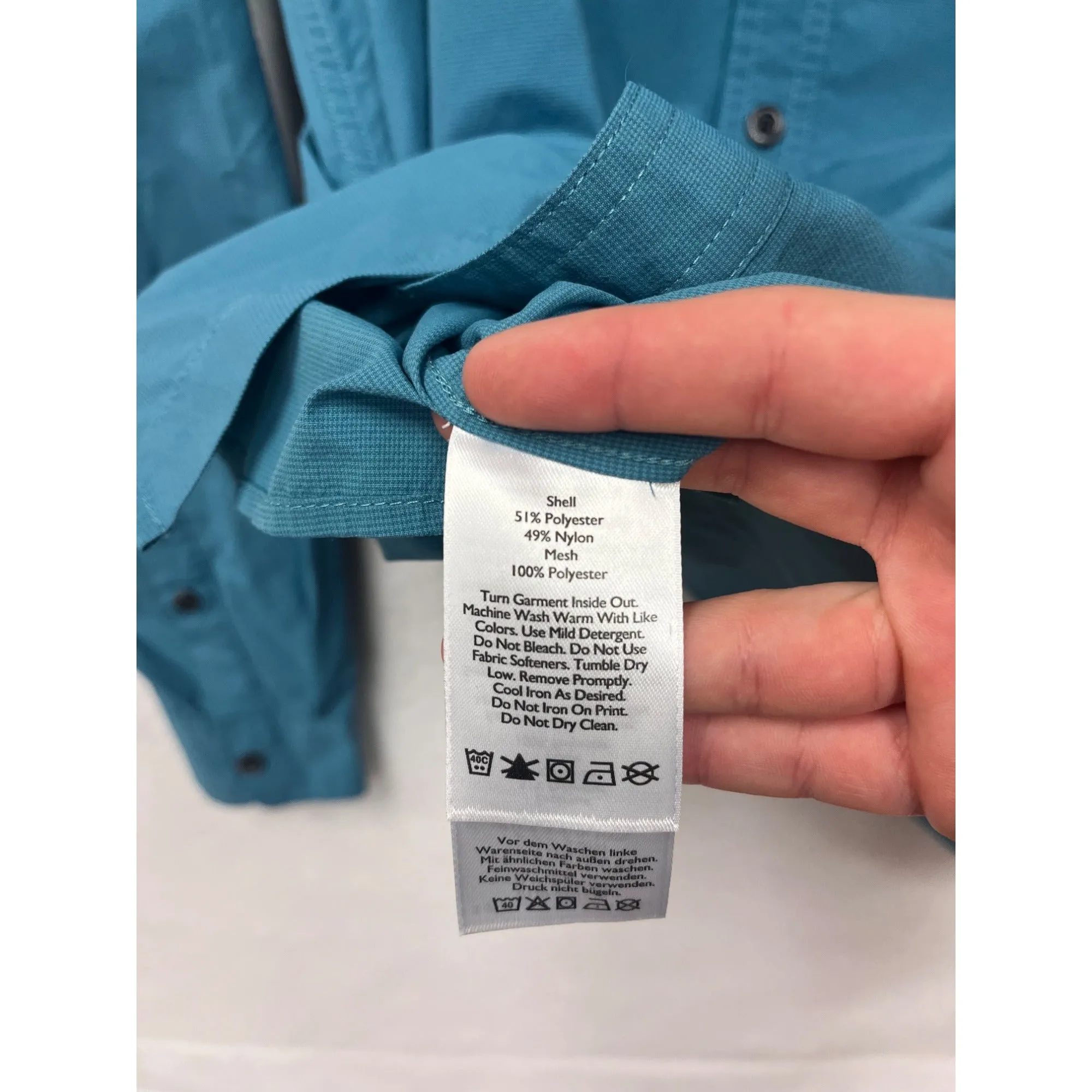 Eddie Bauer Mens Large Blue Long Sleeve Button-Up Shirt #6525