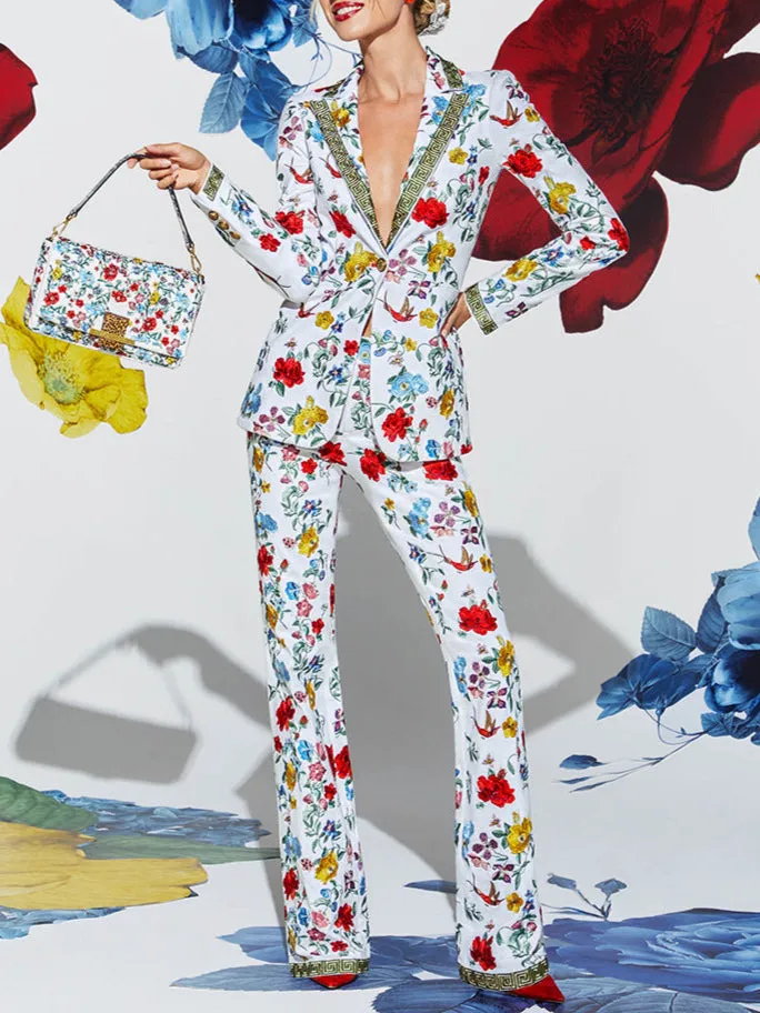 Ember Embroidered Fitted Pant Suit
