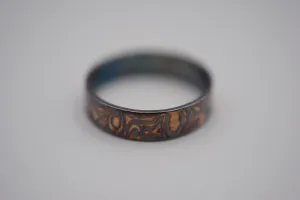 Four Tone Gold Patina Mokume Gane Womens Band