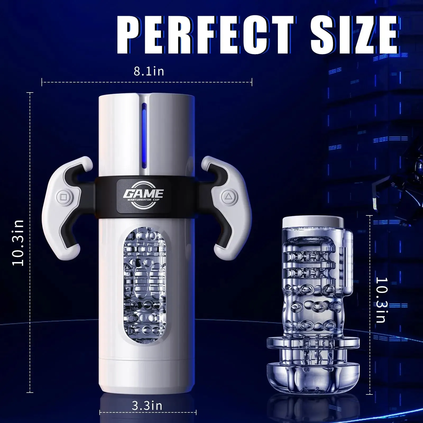 Gamepad Design Automatic Male Masturbator 3D Soft Textured Sleeve & 360° Wrapping with 9 Thrusting & Vibrating Modes Blowjob Toy