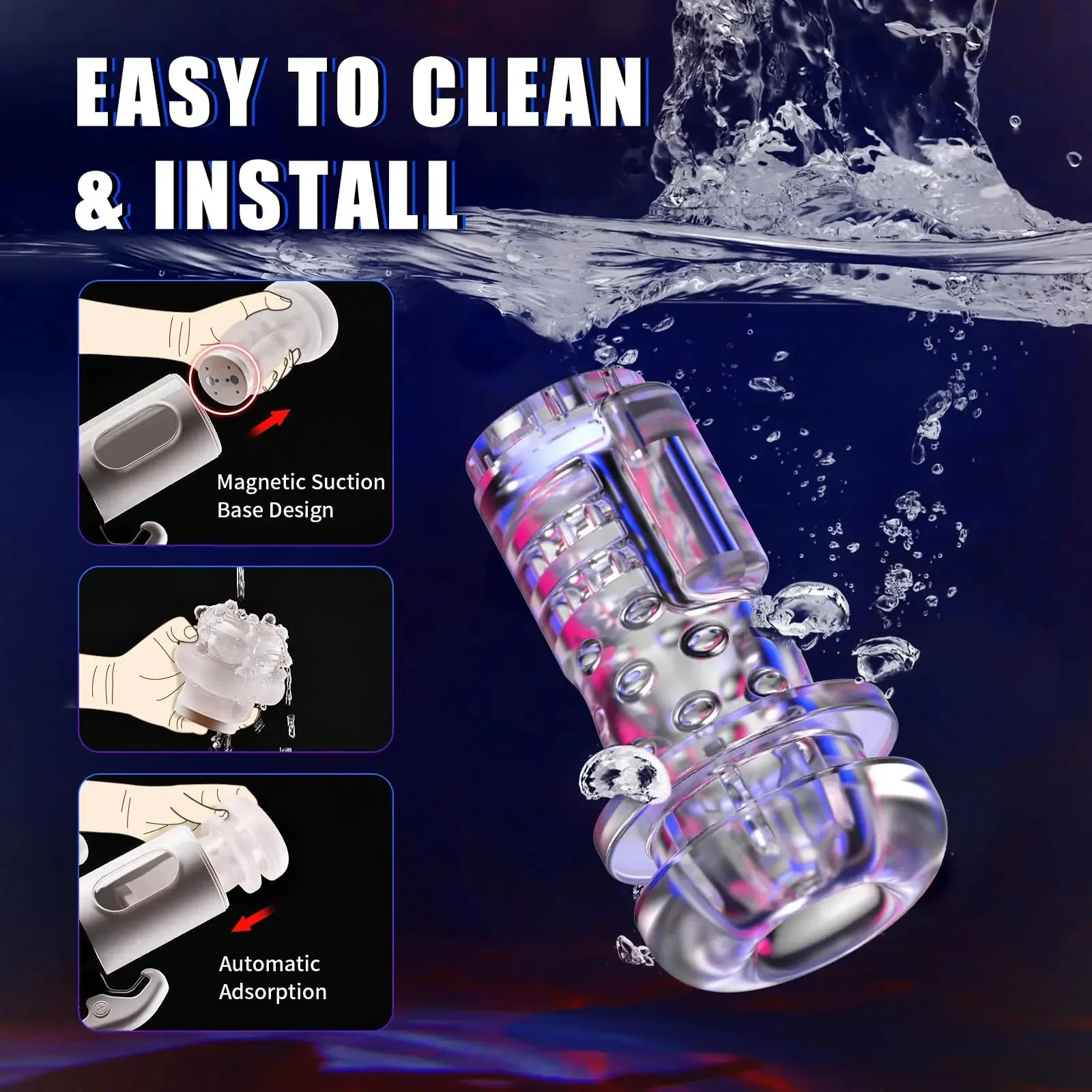 Gamepad Design Automatic Male Masturbator 3D Soft Textured Sleeve & 360° Wrapping with 9 Thrusting & Vibrating Modes Blowjob Toy