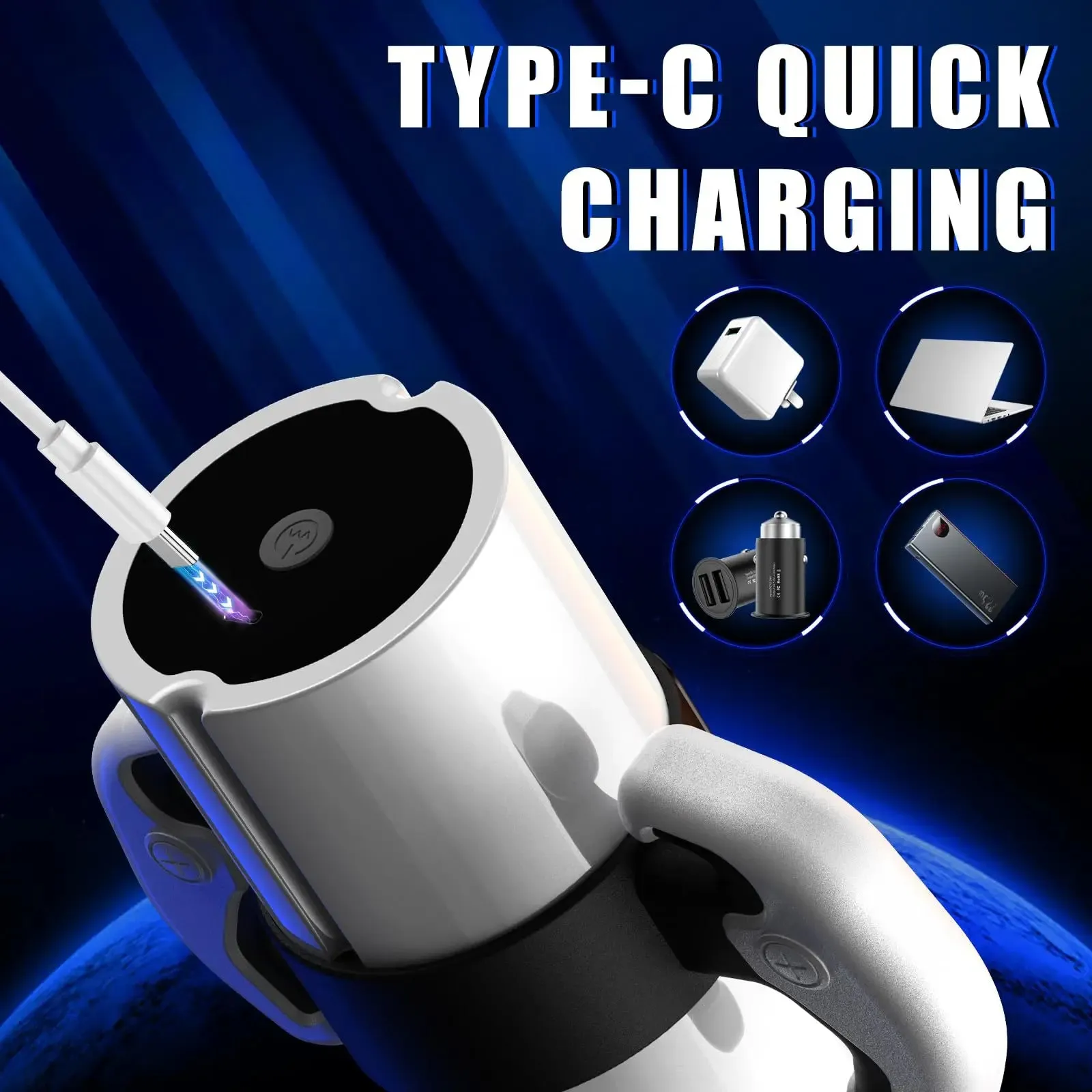 Gamepad Design Automatic Male Masturbator 3D Soft Textured Sleeve & 360° Wrapping with 9 Thrusting & Vibrating Modes Blowjob Toy