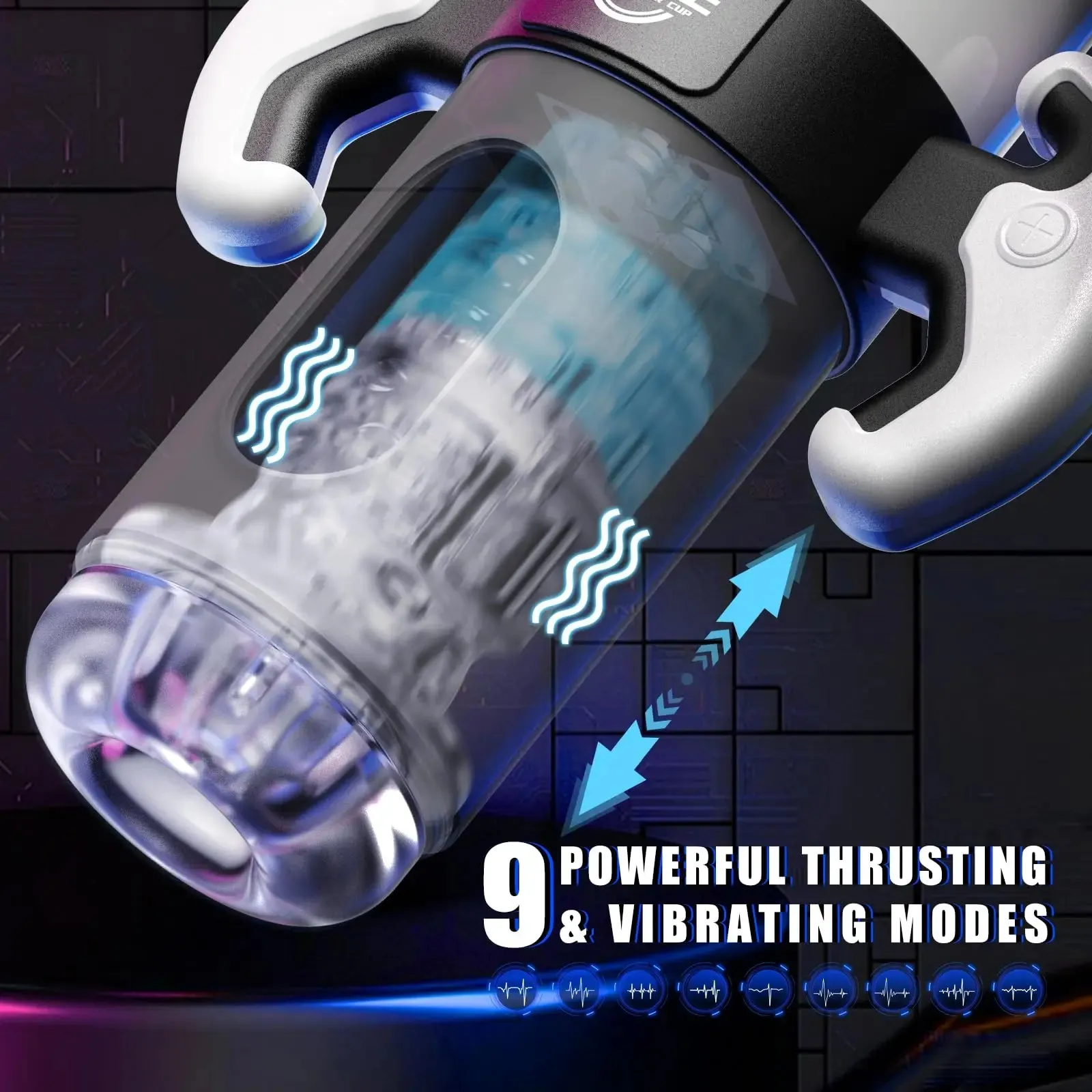 Gamepad Design Automatic Male Masturbator 3D Soft Textured Sleeve & 360° Wrapping with 9 Thrusting & Vibrating Modes Blowjob Toy