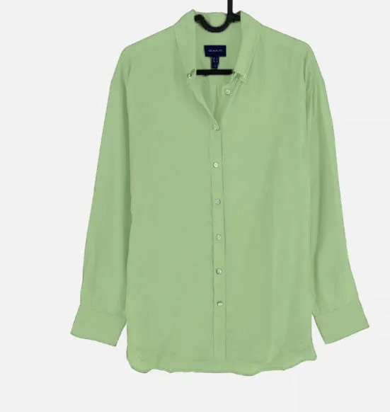 GANT Women's Green Caramel Pistachio Silk Shirt 432071