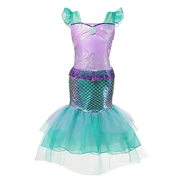Girl Elsa Anna Dress Costumes Kid Party Dresses Baby Girl Clothes Unicorn Tianan Belle Arabian Girls