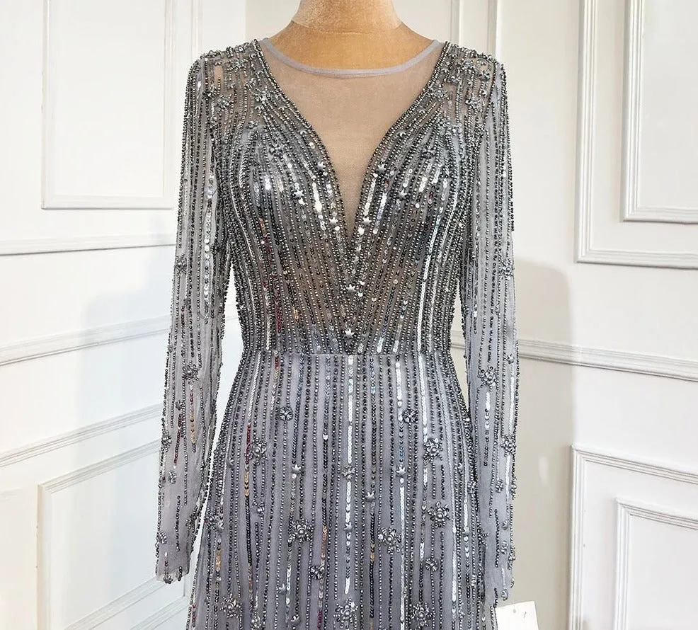 Gold A-Line Luxury Sexy Evening Gowns For Women