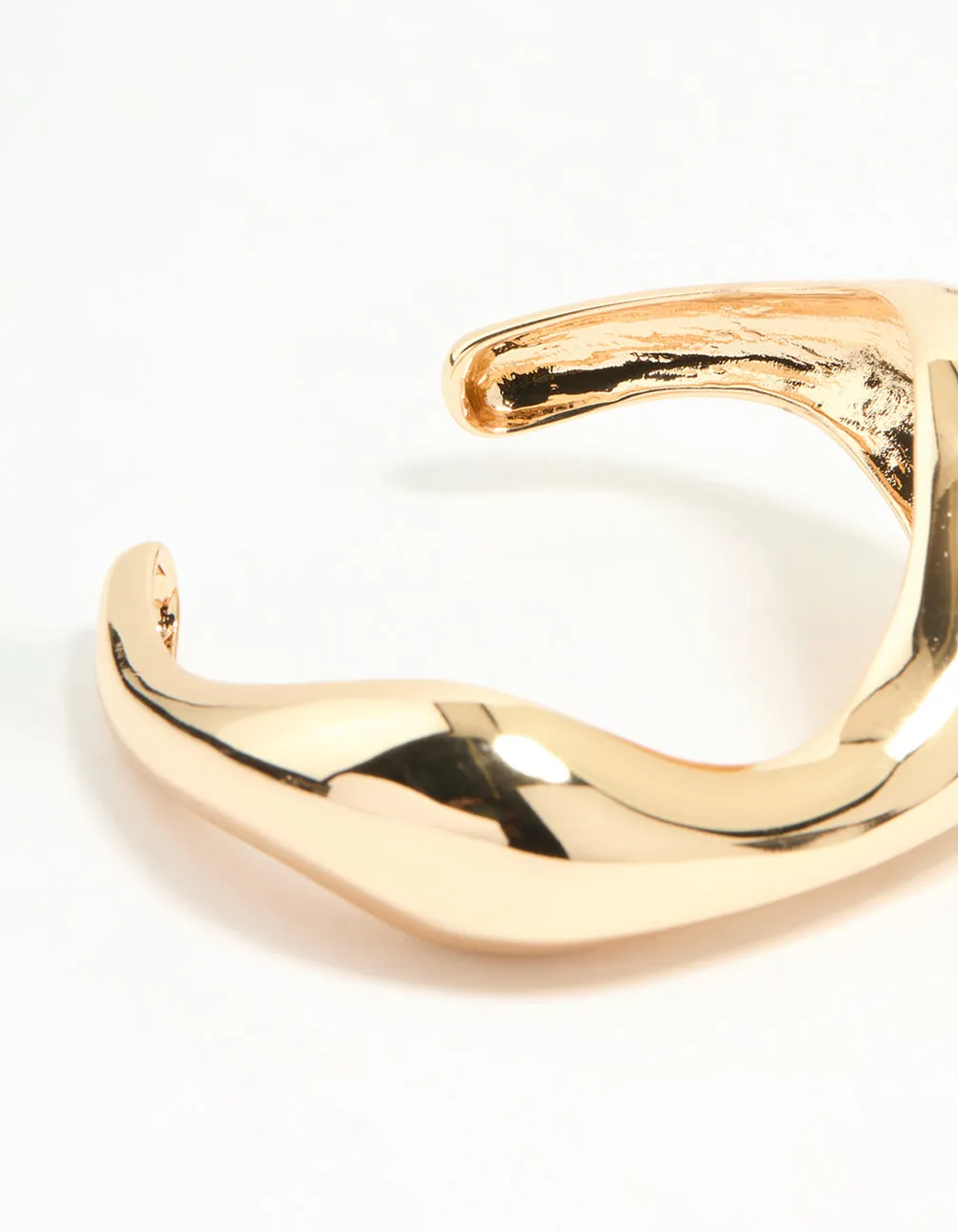 Gold Wavy Solid Wrist Cuff