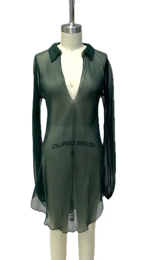 Halston Chiffon Bias Blouse