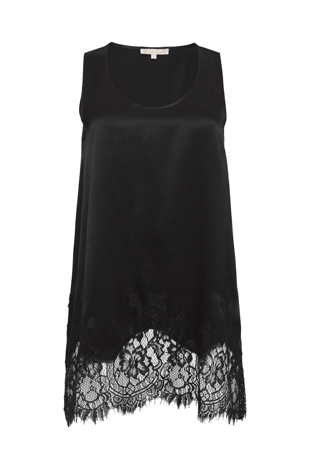 Hammered Silk Tank Black