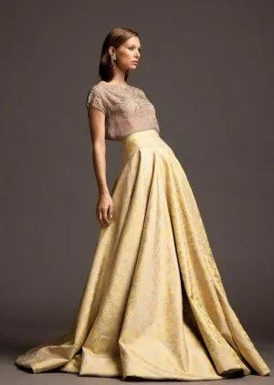 Hand Micro Beaded Blouse & Ball Skirt