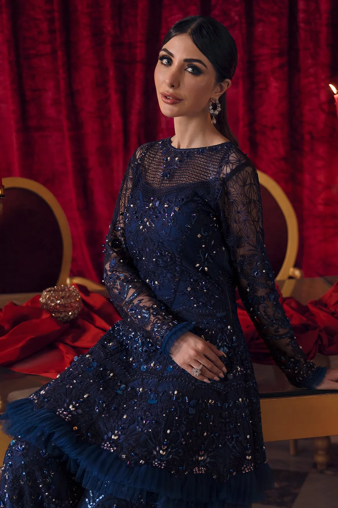 HERA | Reign Reignaissance Luxury Wedding Collection | Unstitched Embroidered Net Suits with Heavy Handwork