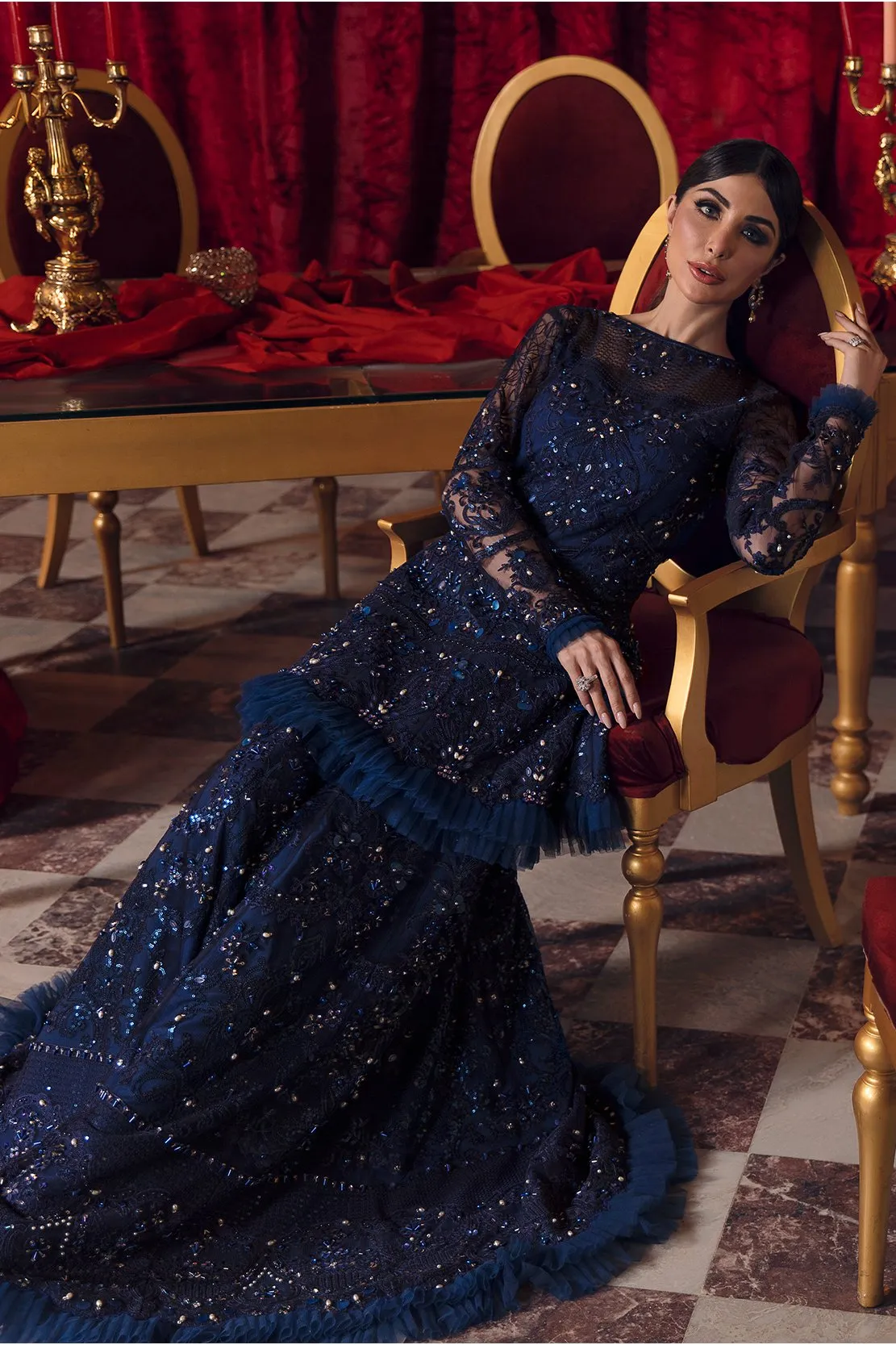 HERA | Reign Reignaissance Luxury Wedding Collection | Unstitched Embroidered Net Suits with Heavy Handwork
