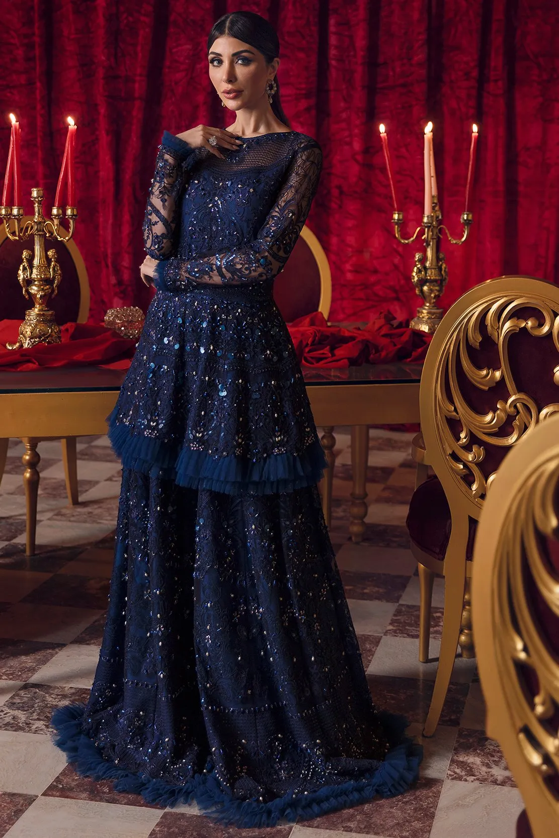 HERA | Reign Reignaissance Luxury Wedding Collection | Unstitched Embroidered Net Suits with Heavy Handwork