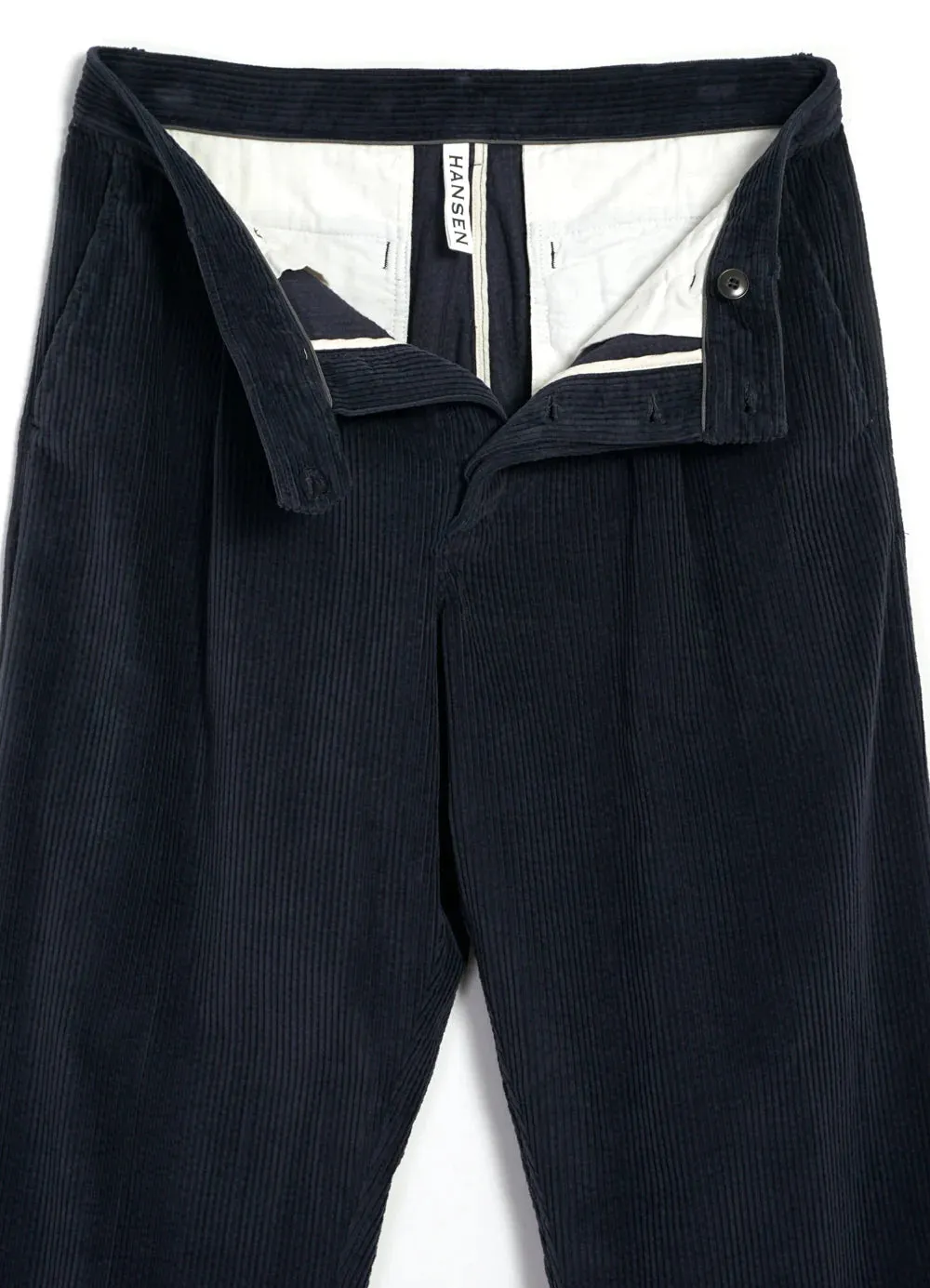 HG Sune Pleated Wide Cut Trousers Dusty Navy