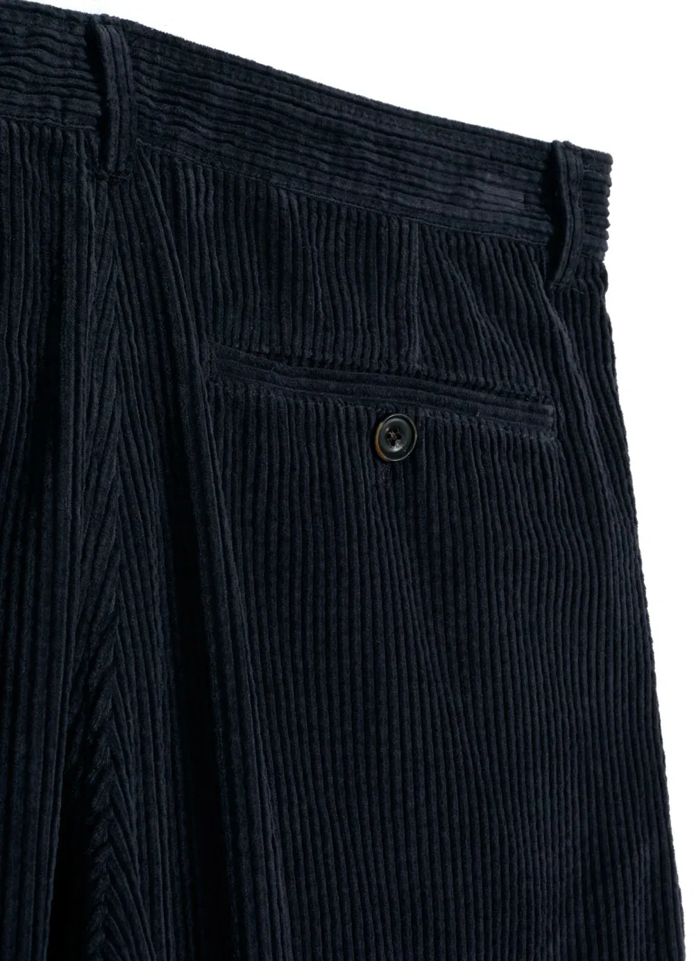 HG Sune Pleated Wide Cut Trousers Dusty Navy