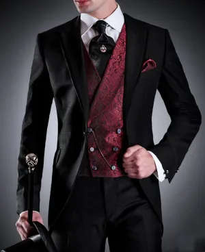 High Quality Black Men's Suits Slim Fit Formal Blazer Sets For Wedding Party Prom Custom New Arrival 3-Piece Jacket Pants Vest