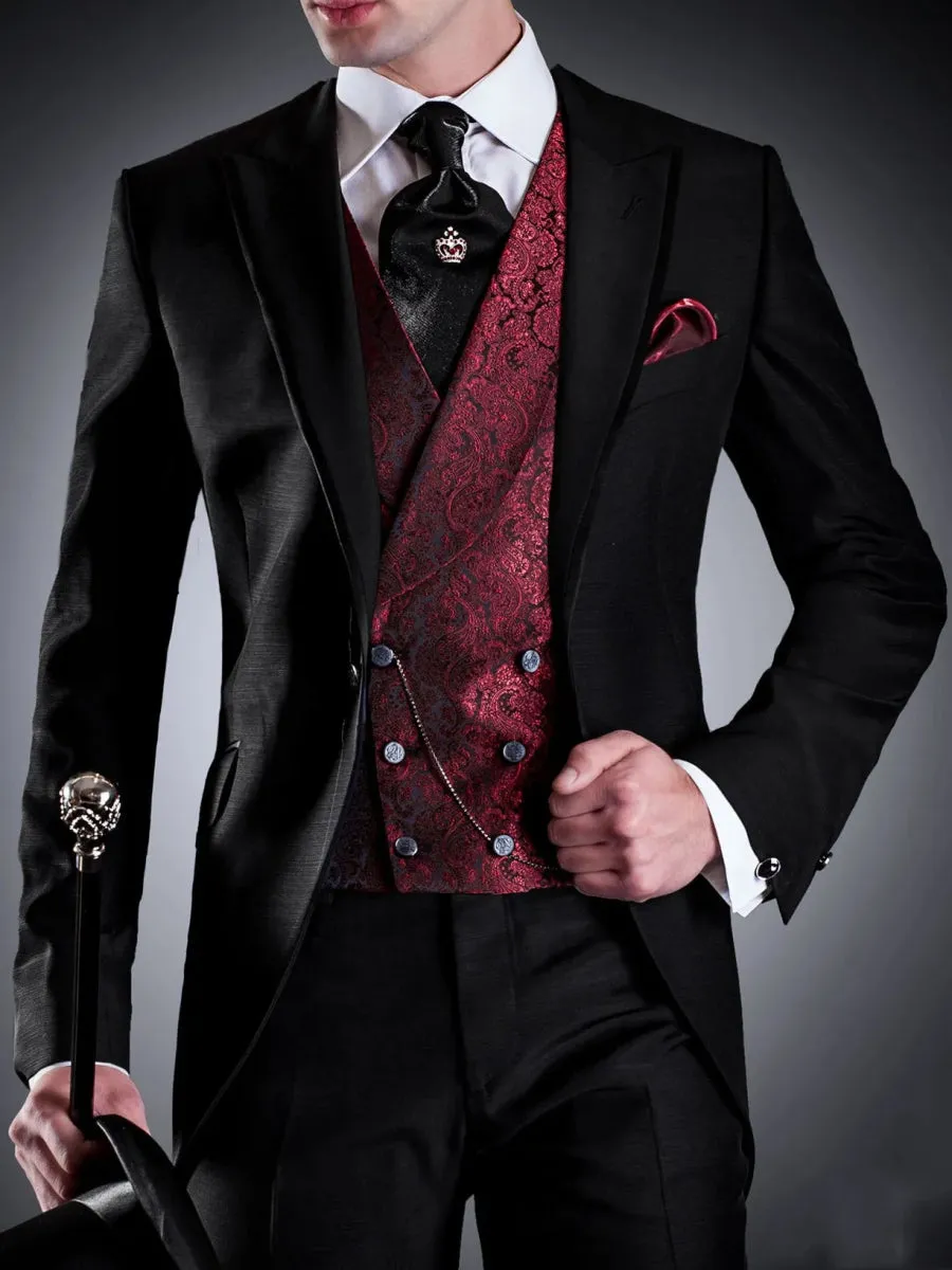 High Quality Black Men's Suits Slim Fit Formal Blazer Sets For Wedding Party Prom Custom New Arrival 3-Piece Jacket Pants Vest