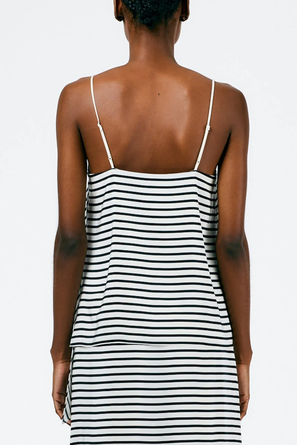 Identity Stripe Draped Cami in Black Multi