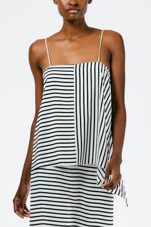 Identity Stripe Draped Cami in Black Multi