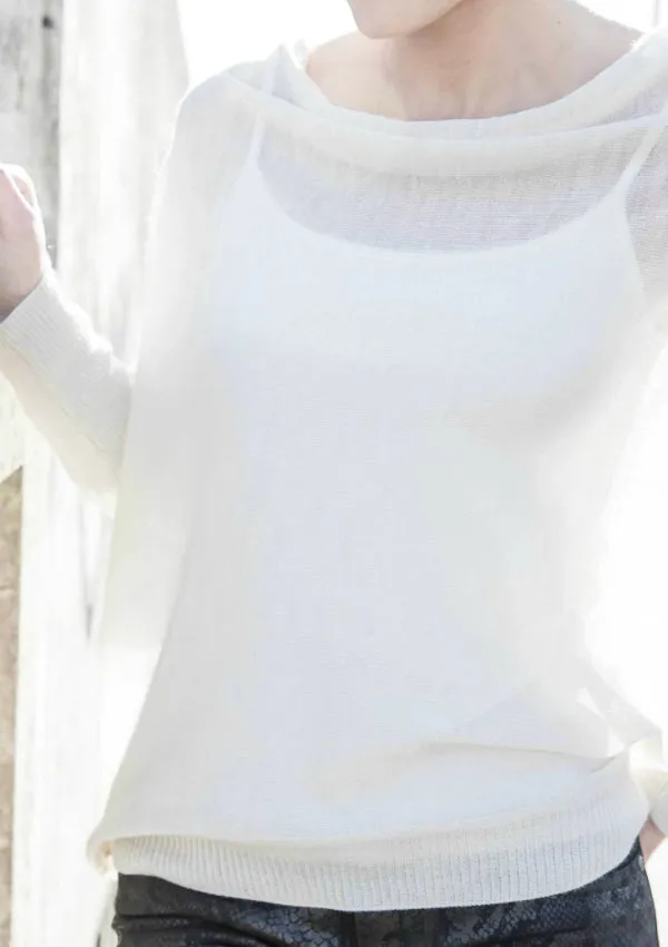 Indigenous Sheer Alpaca Silk Cowl Top Final Sale