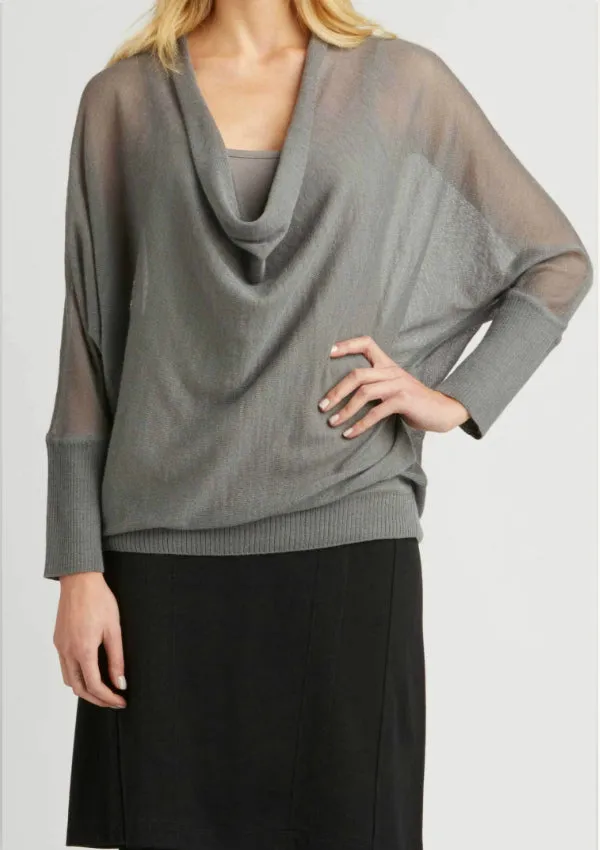 Indigenous Sheer Alpaca Silk Cowl Top Final Sale