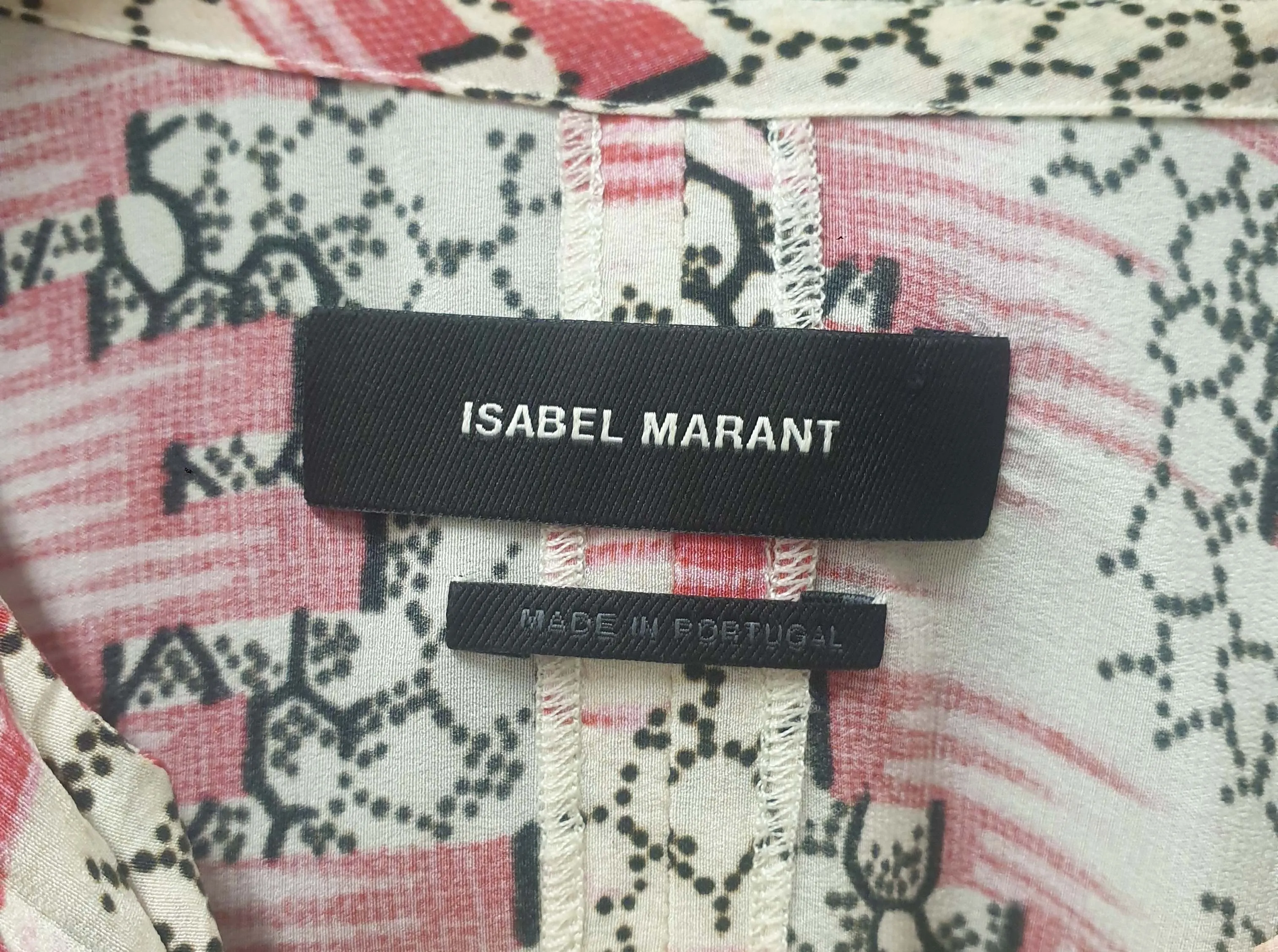 Isabel Marant silk pink print long sleeve top size 38 (fits 20-22)