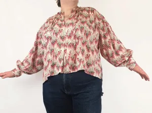 Isabel Marant silk pink print long sleeve top size 38 (fits 20-22)