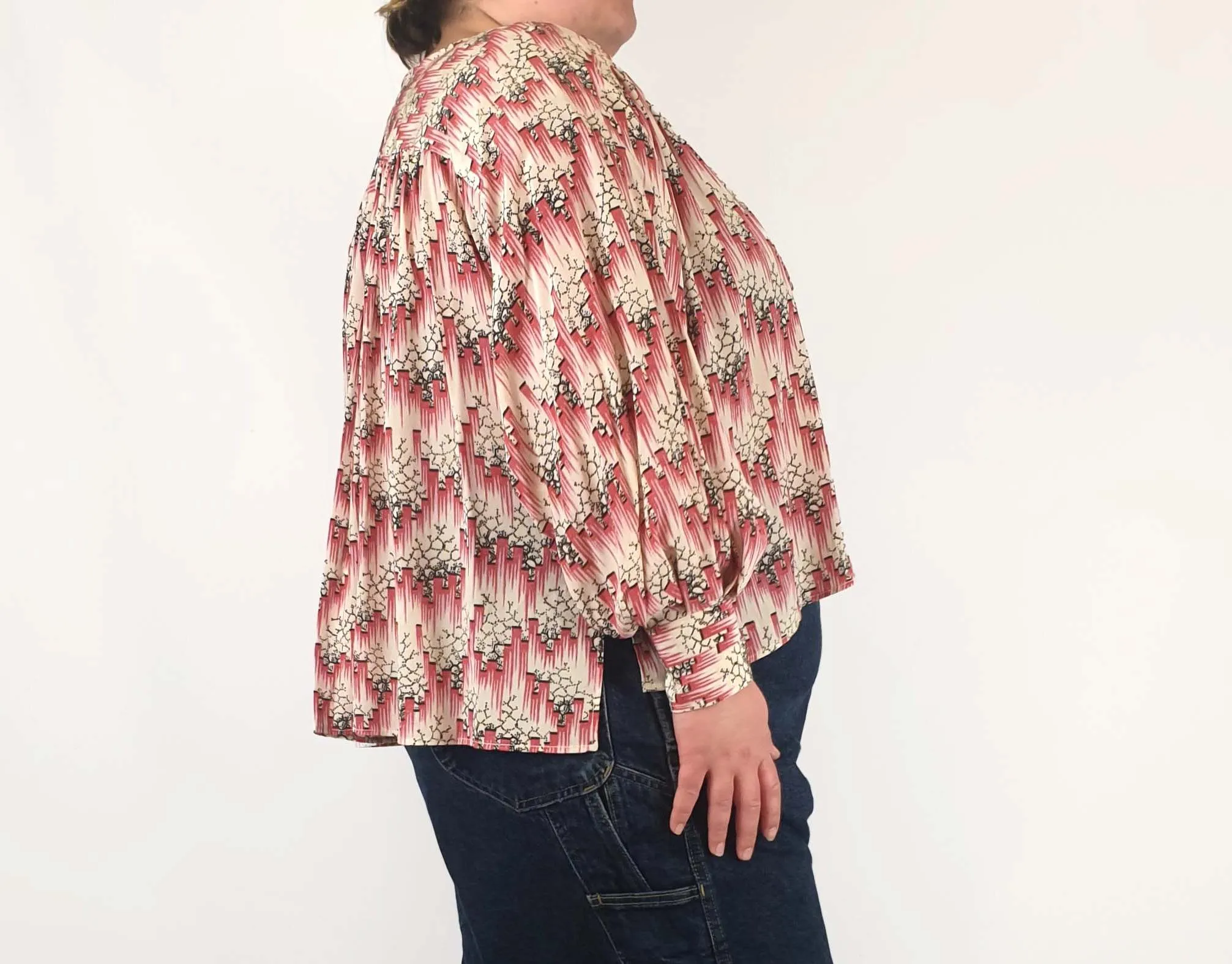 Isabel Marant silk pink print long sleeve top size 38 (fits 20-22)