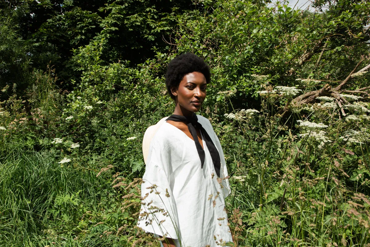 Isolde-May Linen Dress in Snow White