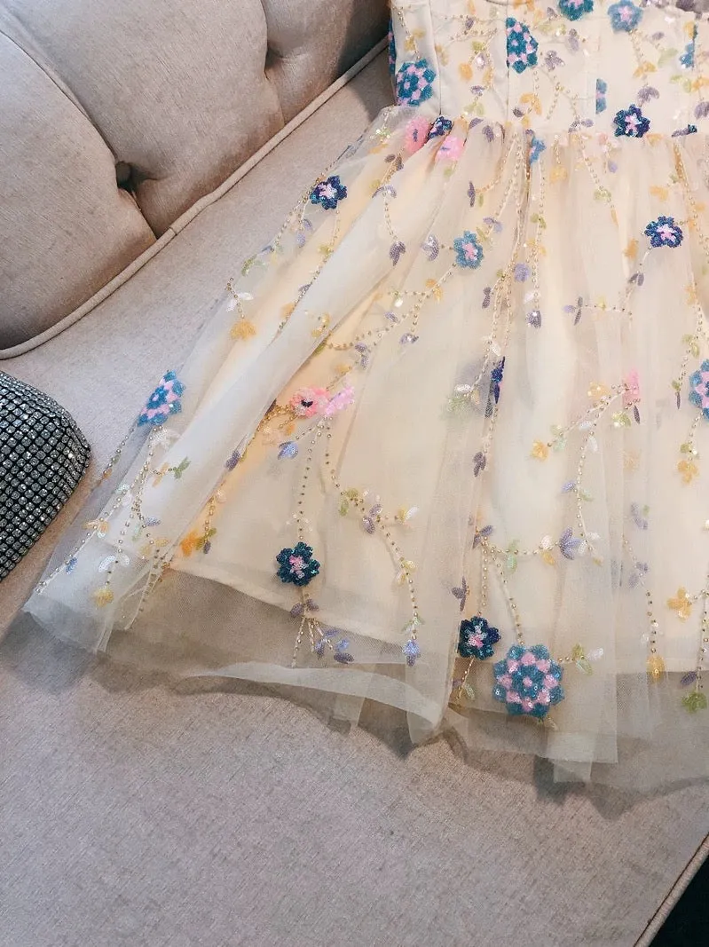 JazzHer Cute Ball Gown Straps Champagne Short Tulle Homecoming Dresses th Birthday Outfit (PRE-ORDER)