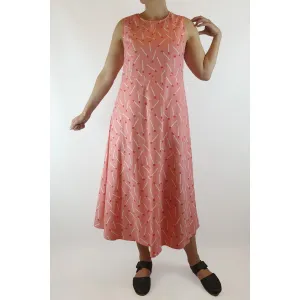 Jericho Road pink sleeveless maxi dress with cute matchstick print size 8