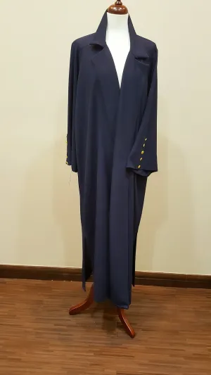 Jersey Blazer Inspired Abaya with Gold Buttons