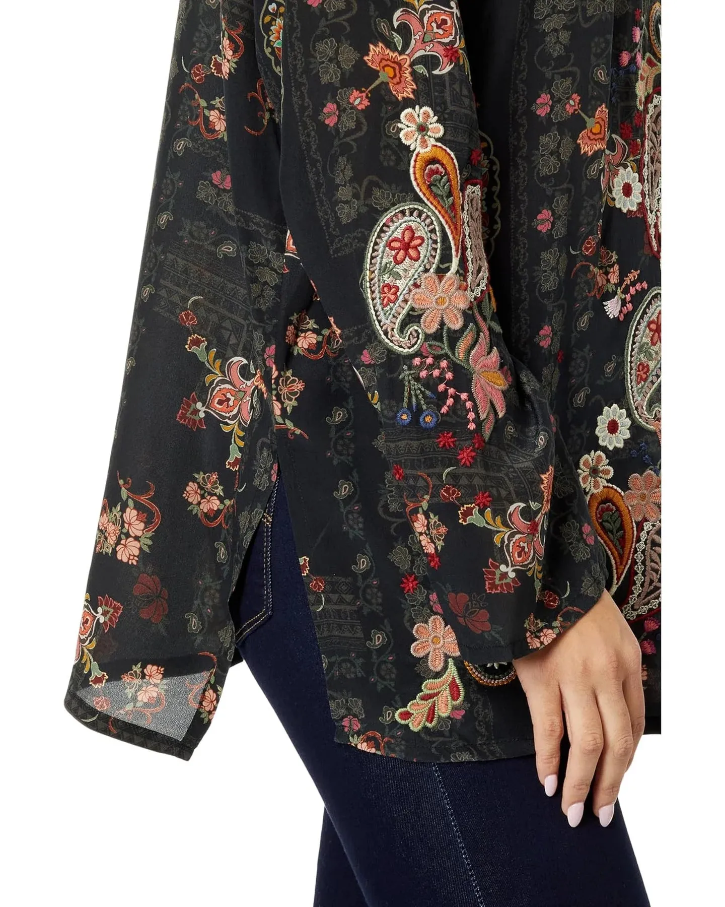 Johnny Was Biya Lori Silk Floral Blouse B12023A9