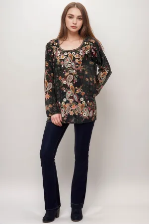 Johnny Was Biya Lori Silk Floral Blouse B12023A9