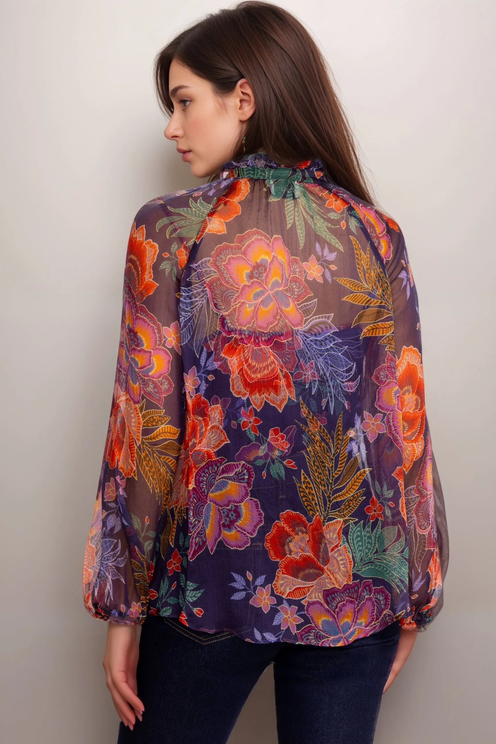 Johnny Was Jade Octavia Floral Silk Blouse L14424