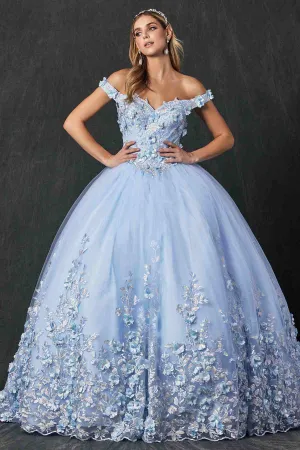 Juliet 1434 Dress Quinceanera Ball Gown 3D Floral Embroidered