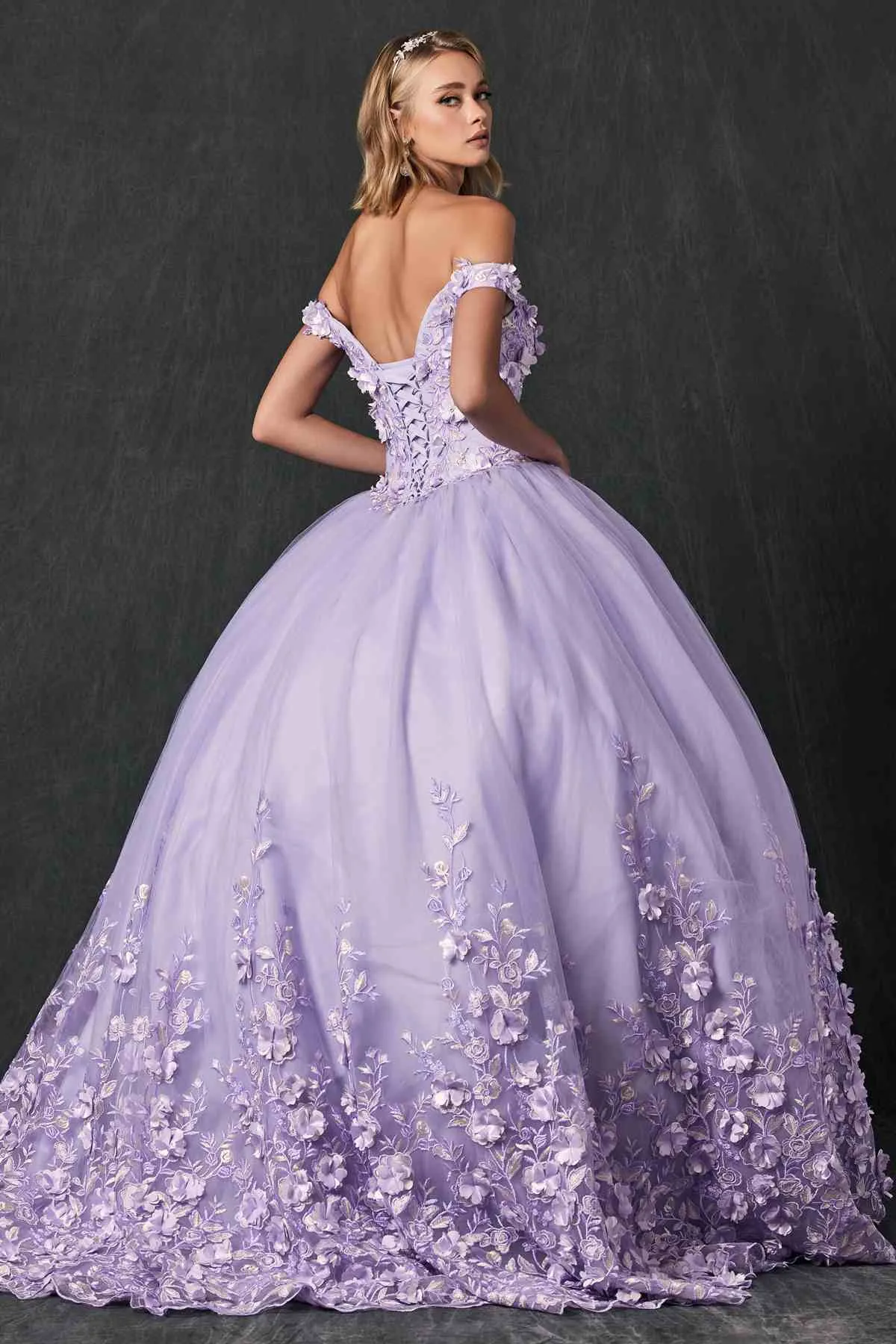 Juliet 1434 Dress Quinceanera Ball Gown 3D Floral Embroidered