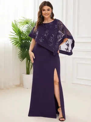 Karmen evening dress with split size 18 in dark purple Express NZ wide